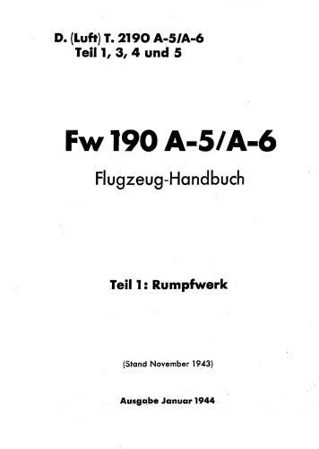 Aircraft Manual - Fw 190 Part 1 [A-5, A-6]