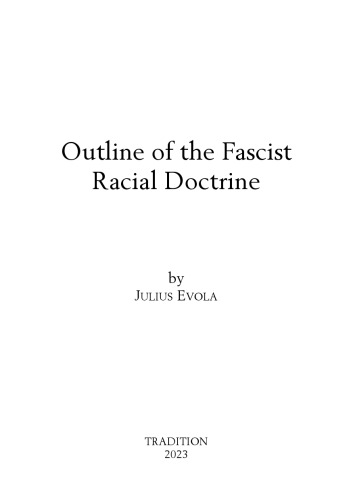 Outline of the Fascist Racial Doctrine