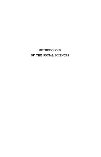 Methodology of the Social Sciences