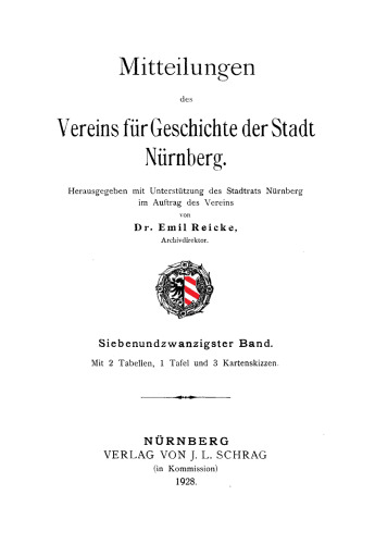 Mitteilungen des Vereins für Geschichte der Stadt Nürnberg