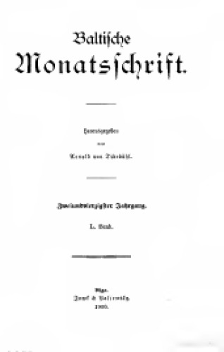 Baltische Monatsschrift