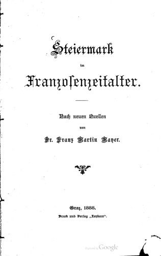 Steiermark im Franzosenzeitalter