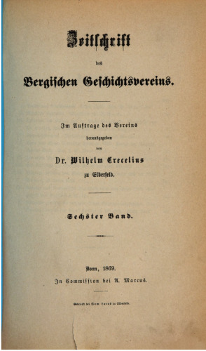 Zeitschrift des Bergischen Geschichtsvereins