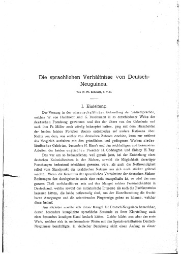Die sprachlichen Verhältnisse von Deutsch-Neuguinea