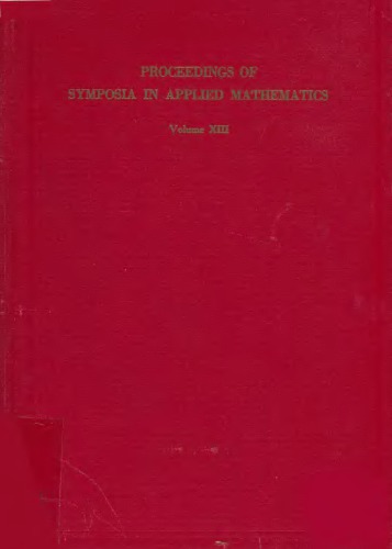 Hydrodynamic instability: proceedings of the 13th symposium in applied mathematics