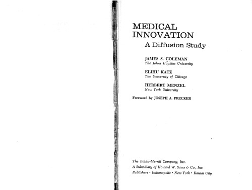 Medical innovation; a diffusion study