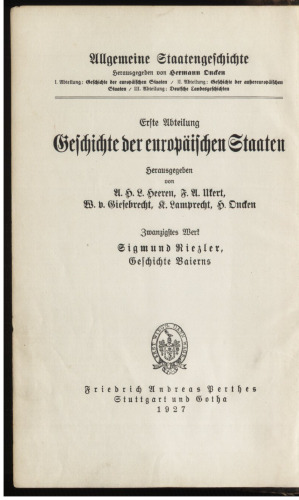 Geschichte Baierns / bis 995