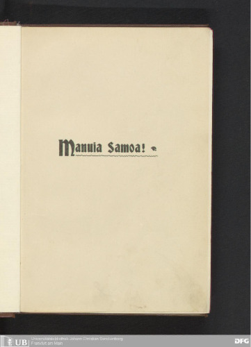 Manuia Samoa! Samoanische Reiseskizzen und Beobachtungen