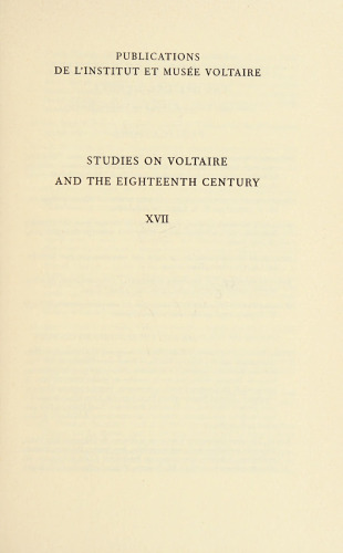 Studies on Voltaire and the Eighteenth Century