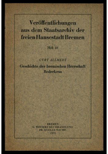 Geschichte der bremischen Herrschaft Bederkesa