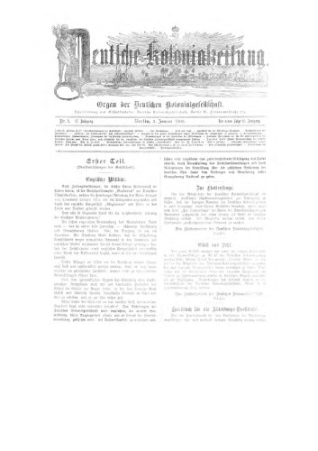 Deutsche Kolonialzeitung. Organ der Deutschen Kolonialgesellschaft