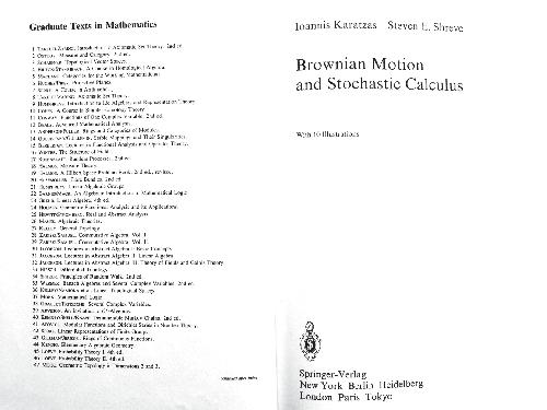 Brownian Motion and Stochastic Calculus