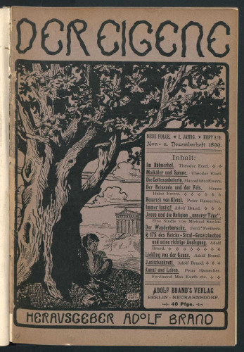 Der Eigene: Neue Folge, 1. Jahrgang, Heft 8/9, November- und Dezemberheft 1899