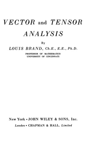 Vector and tensor analysis