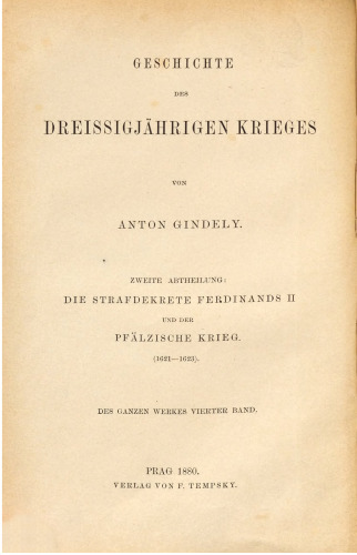 Die Strafdekrete Ferdinands II. und der Pfälzische Krieg (1621-1623)