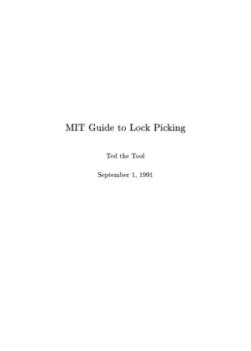 MIT Guide to Lock Picking