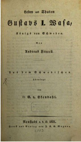 Leben und Taten Gustafs I. Wasa, Königs von Schweden