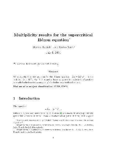 Multiplicity results for the supercritical Henon equation