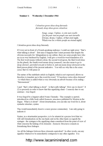 Crucial Problems for Psychoanalysis
