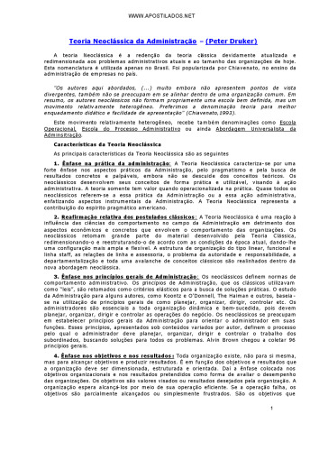 Teoria Neoclássica da Administração