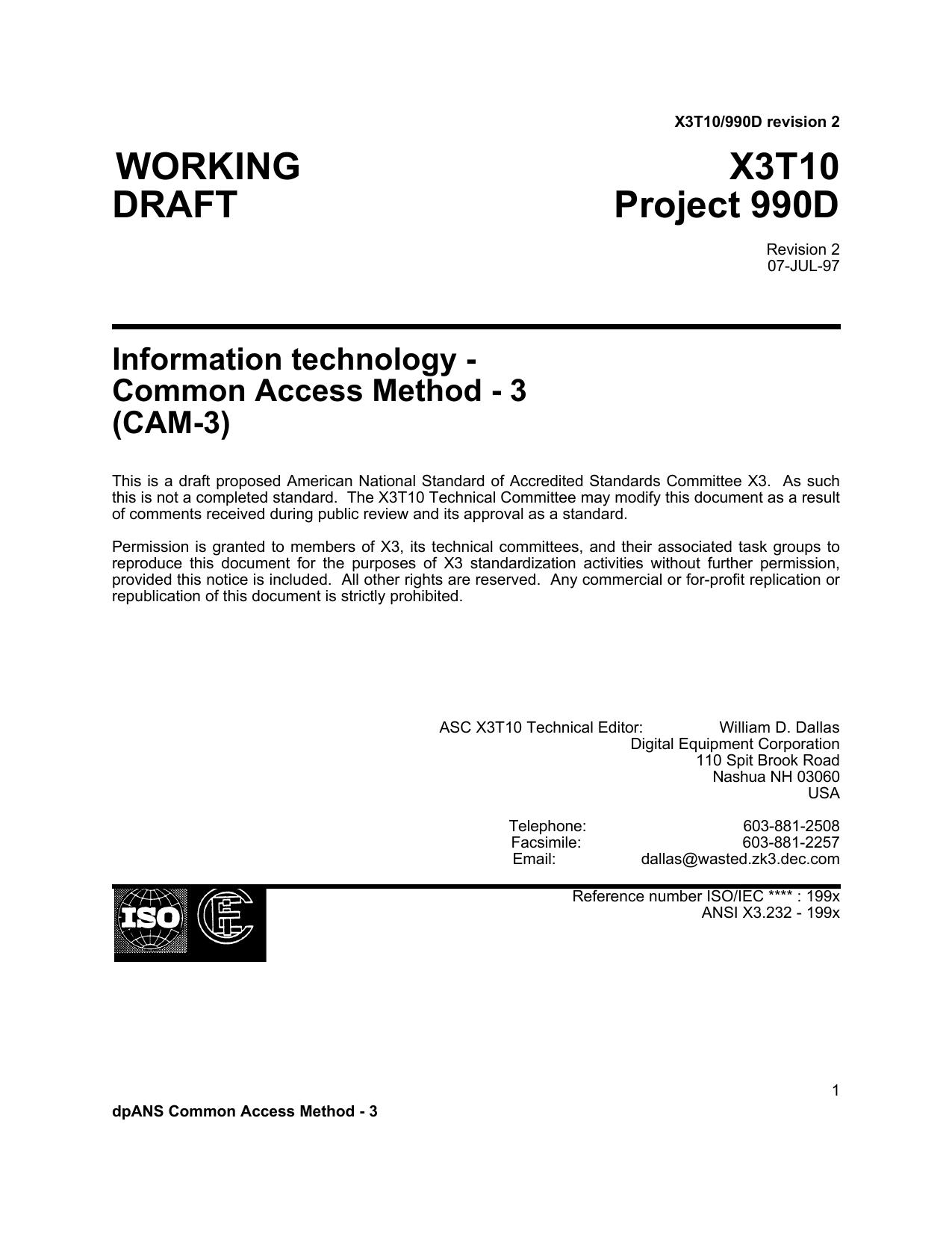 SCSI Common Access Method - 3 (CAM-3 r02)