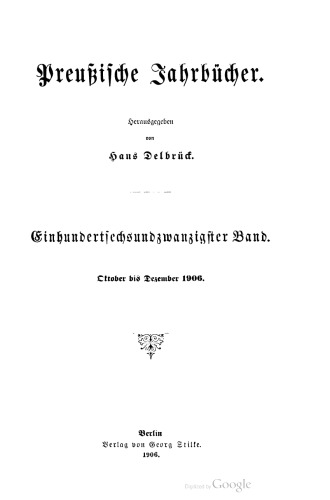 Preußische Jahrbücher