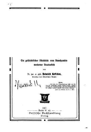 Preussen, Deutschland und die Polen seit dem Untergang des Polnischen Reiches; ein geschichtlicher Rückblick vom Standpunkte moderner Staatsethik
