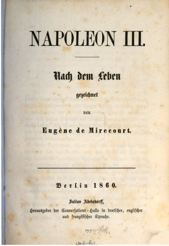 Napoleon III. Nach dem Leben gezeichnet