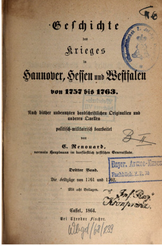 Die Feldzüge von 1761 und 1762