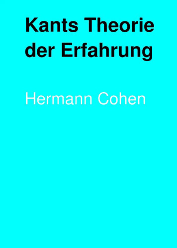 Kants Theorie der Erfahrung