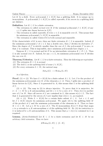 Galois Theory