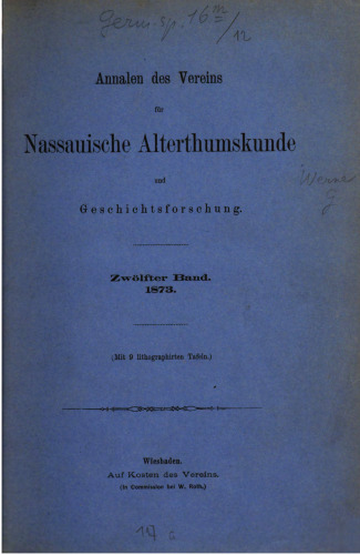 Annalen des Vereins für Nassauische Altertumskunde und Geschichtsforschung