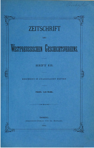 Zeitschrift des Westpreußischen Geschichtsvereins