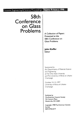 58th Conference on Glass Problems