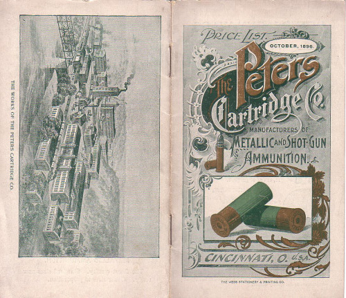 Peters Ammunition Price List - October 1896