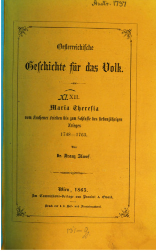 Maria Theresia und der österreichische Erbfolgekrieg 1740-1748