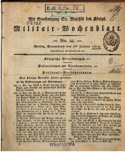 Militär-Wochenblatt