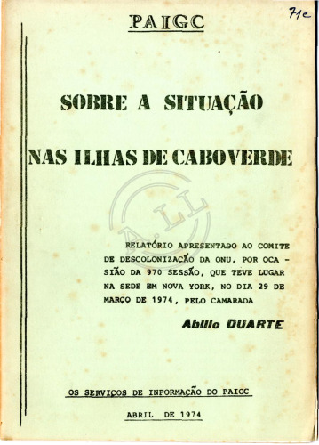 Sobre a situação nas Ilhas de Cabo Verde