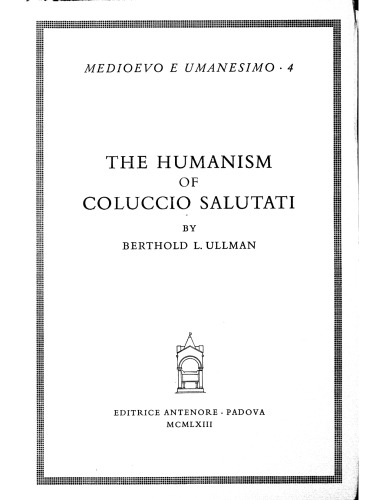 The humanism of Coluccio Salutati