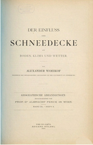 Der Einfluss einer Schneedecke auf Boden, Klima und Wetter