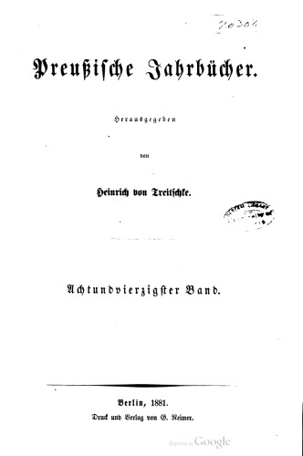 Preußische Jahrbücher