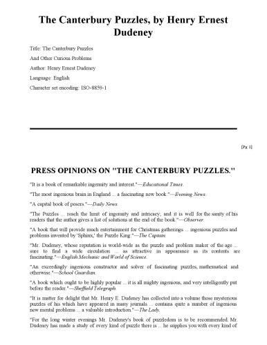 Canterbury puzzles
