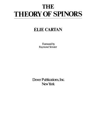 The theory of spinors