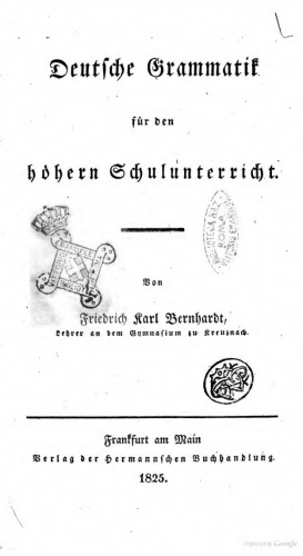 Deutsche Grammatik für den höhern Schulunterricht