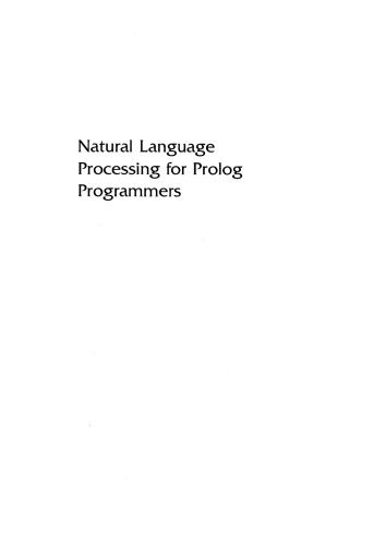 Natural Language Processing for Prolog Programmers + Revision 2009