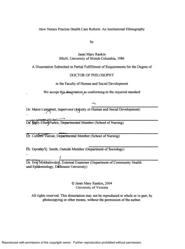 How nurses practise health care reform: An institutional ethnography