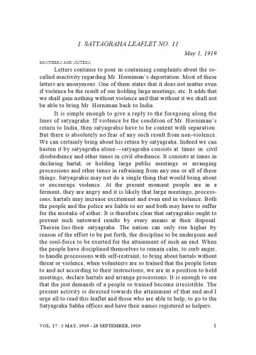 The Complete Works of Mahatma Gandhi Volume 18