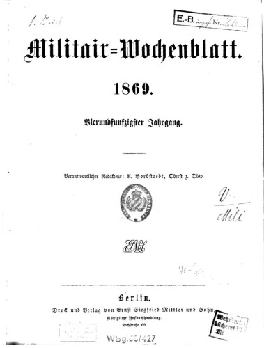 Militär-Wochenblatt