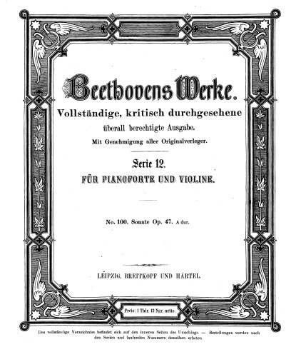 Sonate op. 47 A-Dur