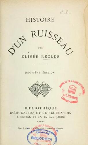 Histoire d’un ruisseau